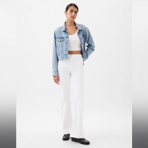High Rise '70s Flare White Jeans